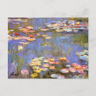 MONET Water Lilies BRIEFKAART 1916 brite-tinten