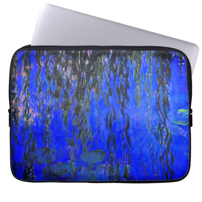 Monet Water Lilies en Wonende Wilde Branches Laptop Sleeve (Voorkant)