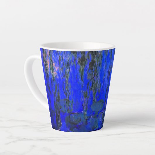 Monet Water Lilies en Wonende Wilde Branches Latte Mok (Linkerhoek)