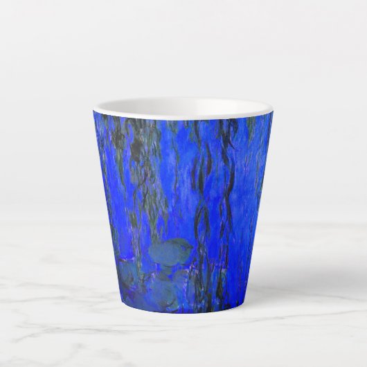 Monet Water Lilies en Wonende Wilde Branches Latte Mok (Voorkant)