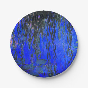 Monet Water Lilies en Wonende Wilde Branches Papieren Bordje