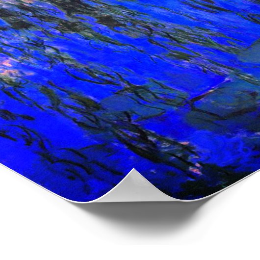 Monet Water Lilies en Wonende Wilde Branches Poster (Hoek)