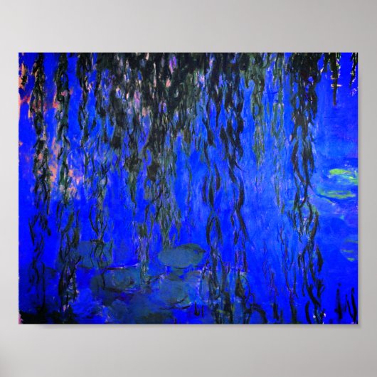 Monet Water Lilies en Wonende Wilde Branches Poster (Voorkant)