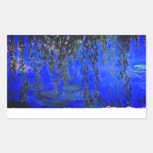 Monet Water Lilies en Wonende Wilde Branches Rechthoekige Sticker