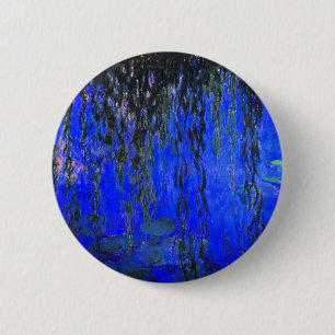 Monet Water Lilies en Wonende Wilde Branches Ronde Button 5,7 Cm