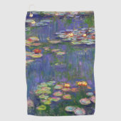 Monet Water Lilies Masterstuk Schilderen Golfhanddoek (Voorkant)