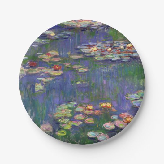 Monet Water Lilies Masterstuk Schilderen Papieren Bordje (Voorkant)