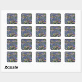 Monet Water Lilies Masterstuk Schilderen Vierkante Sticker (Vel)