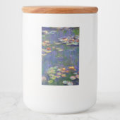 Monet Water Lilies Masterstuk Schilderen Voedselcontainer Etiket (Voorkant)