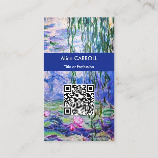 Monet - Water Lilies / Nympheas 1919 - QR-code Visitekaartje (Voorkant)