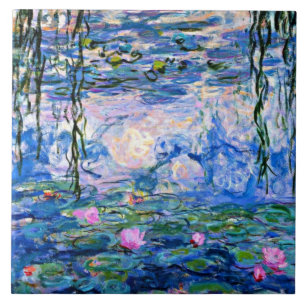 Monet - Water Lilies (roze) 1919 beroemd schilderi Tegeltje