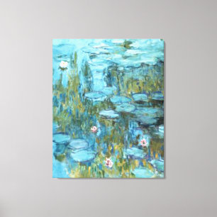 Monet - Water Lilies (turquoise), 1915 Canvas Afdruk