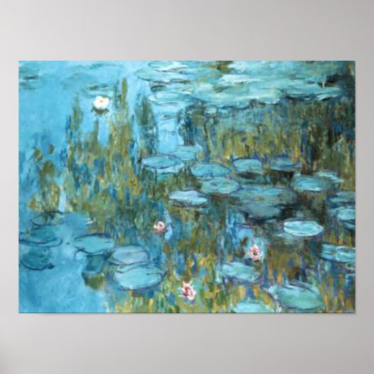 Monet - Water Lilies (turquoise), 1915 Poster (Voorkant)