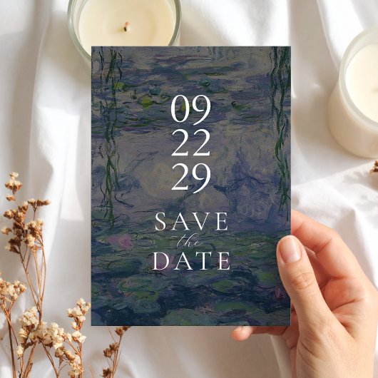 Monet Water Lilies Wedding Save The Date