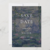 Monet Water Lilies Wedding Save The Date (Voorkant)