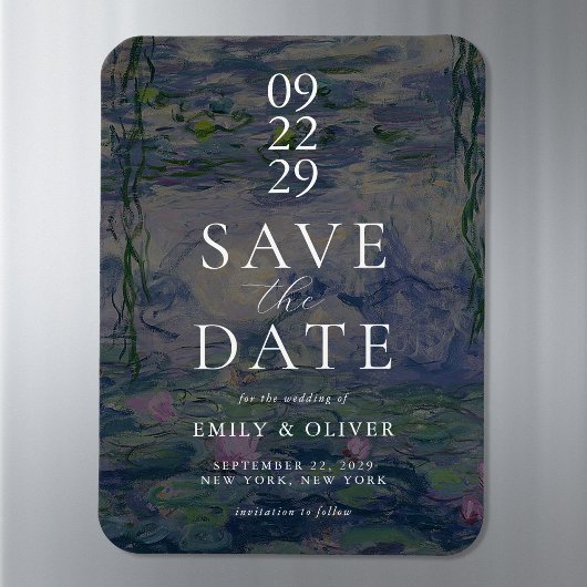 Monet Water Lilies Wedding Save The Date Magneet