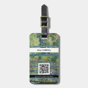 Monet - Water Lily, Groene Harmonie - QR Code Bagagelabel
