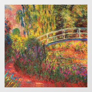 Monet Water Lily Pond en Water Irises Raamsticker