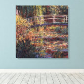 MONET Water Lily Pond Roos Stretched Canvas Print (Insitu (Houten vloer))