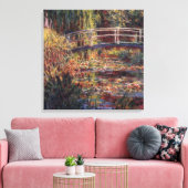 MONET Water Lily Pond Roos Stretched Canvas Print (Insitu (Woonkamer))
