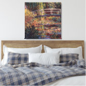 MONET Water Lily Pond Roos Stretched Canvas Print (Insitu (Slaapkamer))