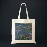 MONET Water Lys 1916 Sac fourre-tout<br><div class="desc">Claude Monet, peintre impressionniste français, peint ces Water Lilies — 1916, à l'origine comme une peinture à l'huile sur toile inspirée de son propre jardin au début du 20ème siècle en France. Etant âgé de 76 ans lorsqu'il peignit cette création d'étang de nénuphars, les cataractes de Monet progressaient et changeaient...</div>