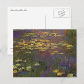 MONET Water Lys 1920 Carte postale (Devant / Derrière)