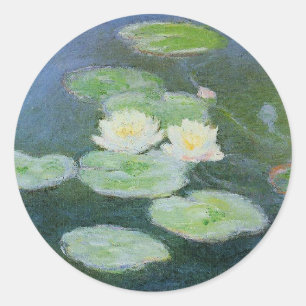 Monet - watergelilies, avondeffect, ronde sticker