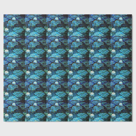 Monet - Watergelilies (blauw) Cadeaupapier (Vlak)