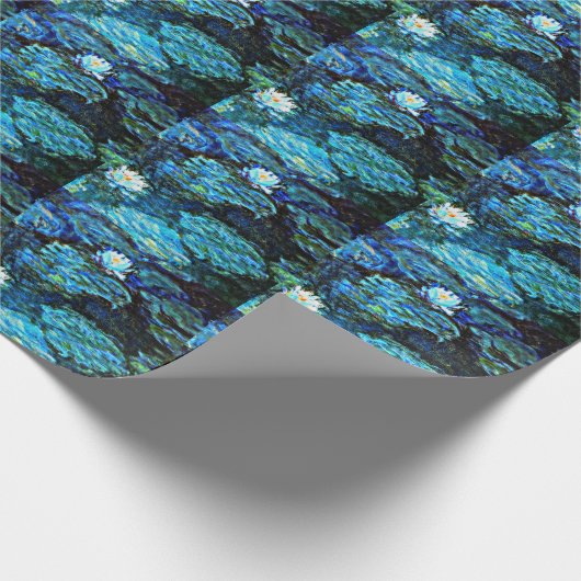 Monet - Watergelilies (blauw) Cadeaupapier (Hoek)