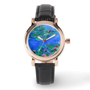 Monet - watergelilies (rood) horloge