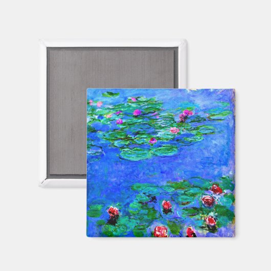 Monet - Watergelilies (rood) Magneet (Voorkant / Achterkant)