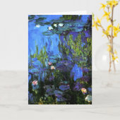 Monet - Waterlelieën Blauw Indigo Kaart (Gele Bloem)