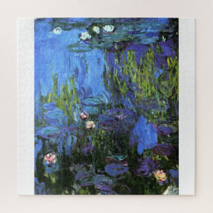 Monet - Waterlelies, Blauwe Indigo Legpuzzel