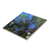 Monet: Waterlelies, blauwe indigo Tegeltje (Zijkant)