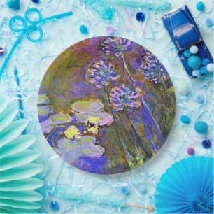 Monet - Waterlelies en Agapanthus Papieren Bordje