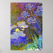 Monet - Waterlelies en Agapanthus Poster (Voorkant)