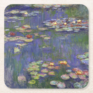 Monet Waterlelies Meesterwerk Schilderij Vierkante Kartonnen Onderzetter