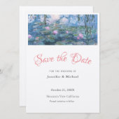Monet Waterlelies Professioneel Minimalistisch Een Save The Date (Voorkant / Achterkant)