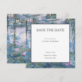 Monet Waterlelies Professioneel Minimalistisch Save The Date (Voorkant / Achterkant)