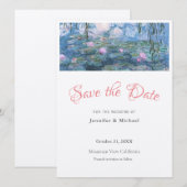 Monet Waterlillies professionele minimalistische e Save The Date (Voorkant / Achterkant)