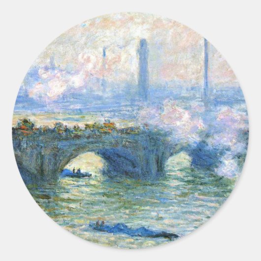 Monet - Waterloo Bridge, Londen Ronde Sticker (Voorkant)