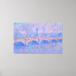 Monet - Waterloorbrug, zonlicht-effect Canvas Afdruk