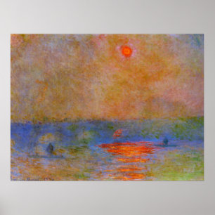 Monet - Waterloorbrug, zonlicht in de mist Poster