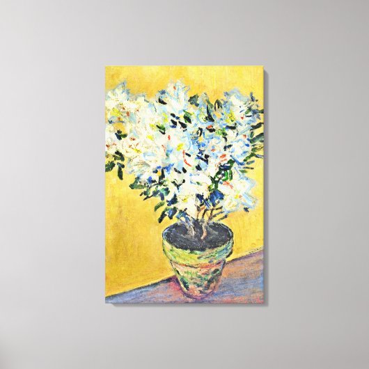Monet - White Azaleas in a Pot,  Canvas Afdruk (Voorkant)