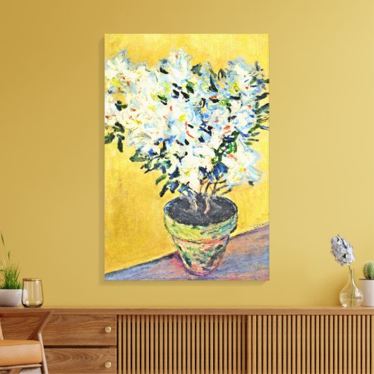 Monet - White Azaleas in a Pot,  Canvas Afdruk (Insitu (Woonkamer))