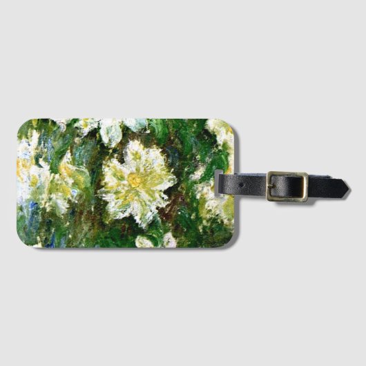 Monet - White Clematis, beroemd bloemschilderij Bagagelabel (Voorkant (horizontaal))