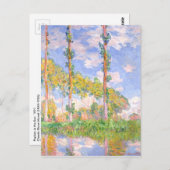 Monet Wind Poplars in Sun  landschap Briefkaart (Voorkant / Achterkant)
