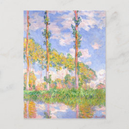 Monet Wind Poplars in Sun landschap Briefkaart