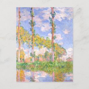 Monet Wind Poplars in Sun  landschap Briefkaart